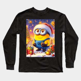 Merry Minions: Festive Christmas Art Prints Featuring Whimsical Minion Designs for a Joyful Holiday Celebration! Long Sleeve T-Shirt